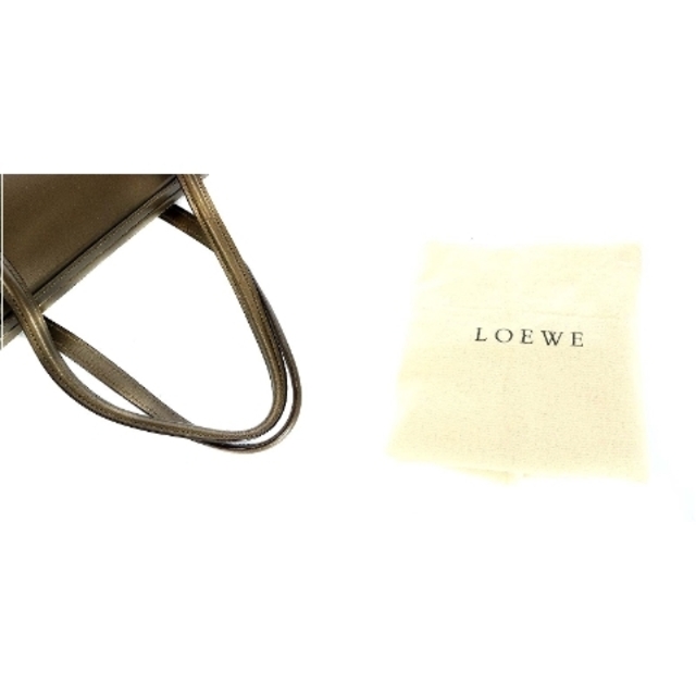 ロエベ LOEWE がま口ハンドバッグ トートバッグ レザー 牛革 茶