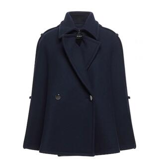 ピンコ(PINKO)の良品【PINKO】コート ピーコート ポンチョ マント ケープ <NAVY>(ポンチョ)