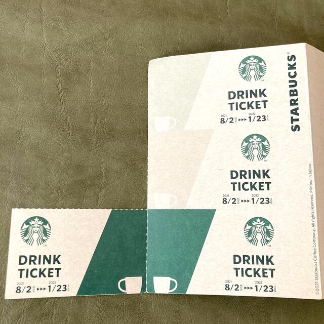 Starbucks Coffee(スターバックスコーヒー)のスタバ  ドリンクチケット  4枚 福袋 チケットの優待券/割引券(フード/ドリンク券)の商品写真