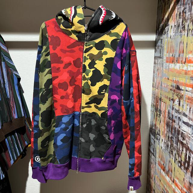 BAPE シャークパーカー　マルチカラー