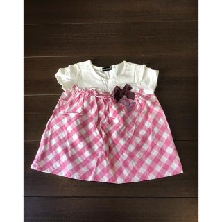 ベベ(BeBe)のBeBe トップス 100センチ ピンク リボン⑧(Tシャツ/カットソー)