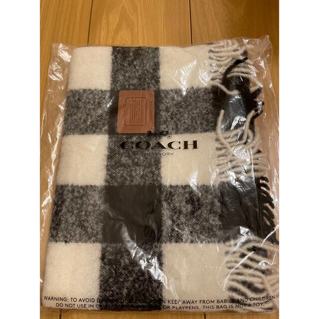 ウールCOACHコーチ マフラーチェック柄