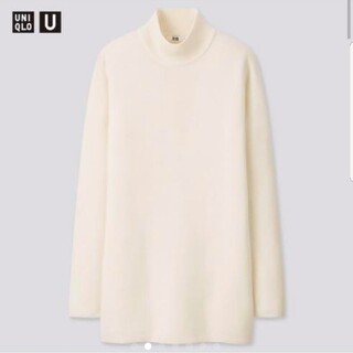 ユニクロ(UNIQLO)のUNIQLO ユニクロ メリノブレンドモックネックチュニック（長袖）Ｓ(ニット/セーター)