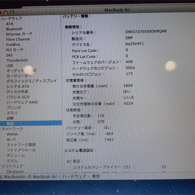 MacBook Air 11インチ　2012 マックブック