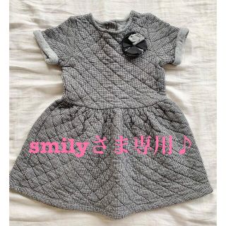 プチバトー(PETIT BATEAU)の美品◎ PETIT BATEAU キルティング半袖ワンピース(4A/104cm)(ワンピース)