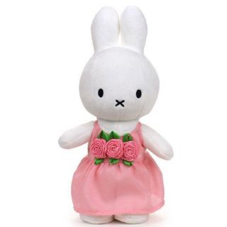 ミッフィー(miffy)の【ミッフィーぬいぐるみ】お花ローズドレスナインチェ/オランダ薔薇お嬢様ピンク(ぬいぐるみ)