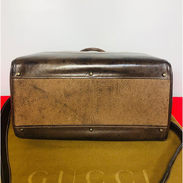 Gucci(グッチ)の【美品】☆GUCCI  Vintage 2way ボストンバック　ダークブラウン メンズのバッグ(ボストンバッグ)の商品写真