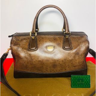 グッチ(Gucci)の【美品】☆GUCCI  Vintage 2way ボストンバック　ダークブラウン(ボストンバッグ)