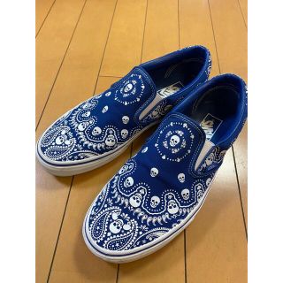 ヴァンズ(VANS)の着用数回vansバンズスリッポンヴァンズスニーカー27ペイズリー柄髑髏ドクロ(スニーカー)