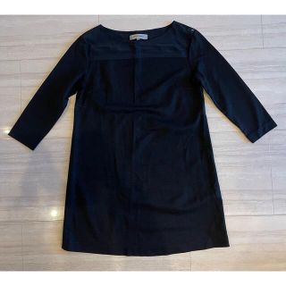 マックスマーラ(Max Mara)のスポーツマックス　チュニック　ワンピース　黒　ブラック　ストレッチ　美品　高級(ひざ丈ワンピース)