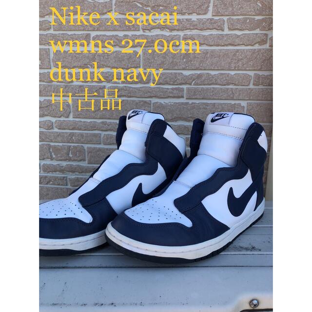 NIKE x sacai wmns dunk navyスニーカー