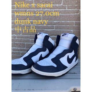 ナイキ(NIKE)のNIKE x sacai wmns dunk navy(スニーカー)