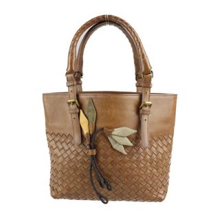 ボッテガヴェネタ(Bottega Veneta)のBOTTEGAVENETA ボッテガヴェネタ イントレチャート  ハンドバッグ 176658 レザー   ブラウン    【本物保証】(ハンドバッグ)