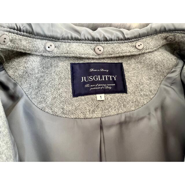 JUSGLITTY(ジャスグリッティー)のJUSGLITTY フード付ポケットファーコート レディースのジャケット/アウター(ロングコート)の商品写真