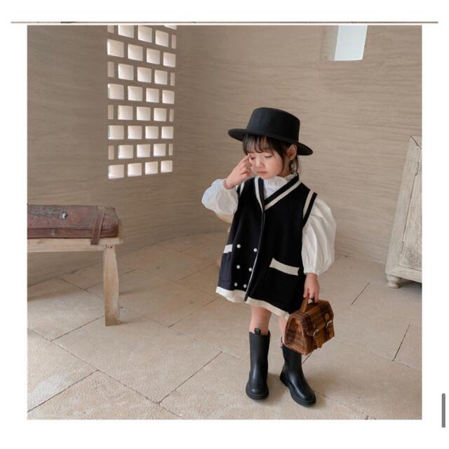 SALE❗️パール付き　ワンピース　ニット キッズ/ベビー/マタニティのキッズ服女の子用(90cm~)(ワンピース)の商品写真