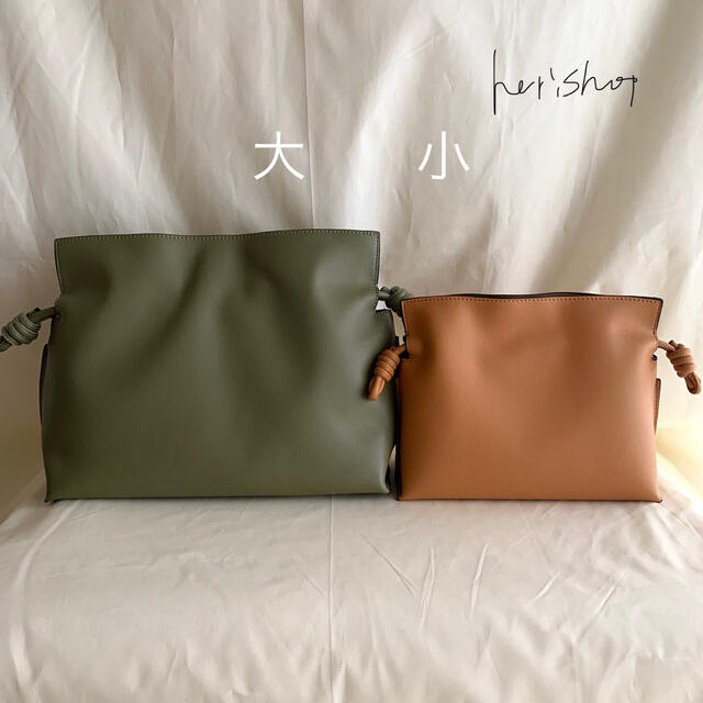 しっとり 高品質 牛革 本革 レザー 巾着 クラッチ ショルダー 14