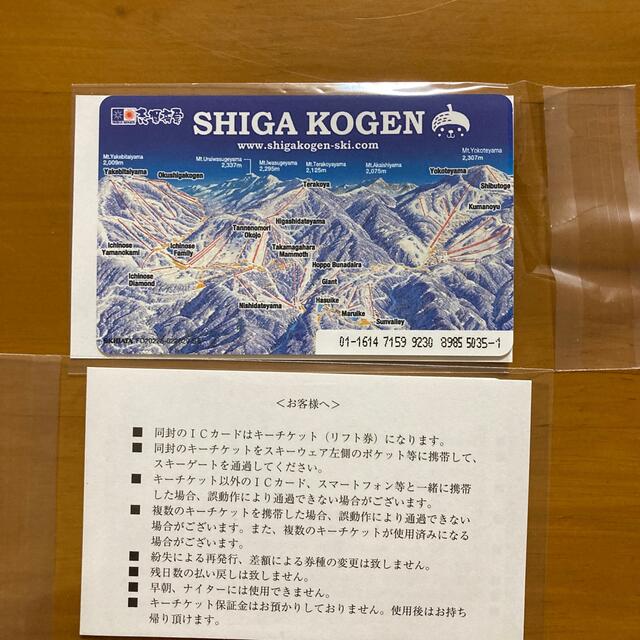 志賀高原スキー場○リフト1日券×2枚○土日利用可能 堅実な究極の 62.0