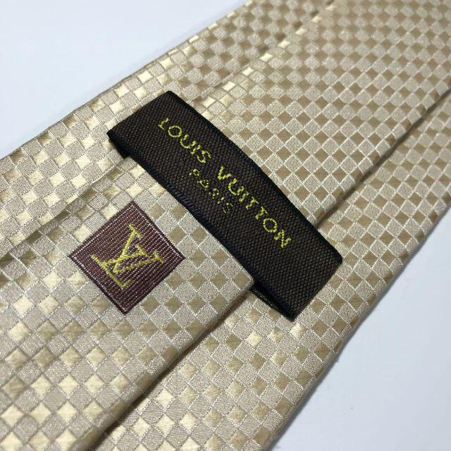 美品 ルイヴィトン イタリア製 ネクタイ 薄手 マイクロダミエ 6
