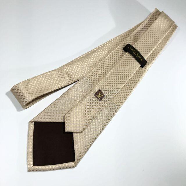 美品 ルイヴィトン イタリア製 ネクタイ 薄手 マイクロダミエ 9