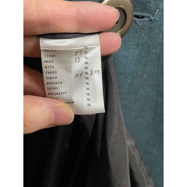 Yohji Yamamoto(ヨウジヤマモト)のha|za|ma 経年真価のジャケットコート グリーン　hazama メンズのジャケット/アウター(ステンカラーコート)の商品写真