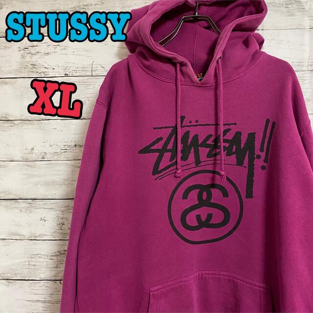 STUSSY ステューシー　パーカー　ビッグロゴ　XLサイズ　ビッグシルエットジャケット