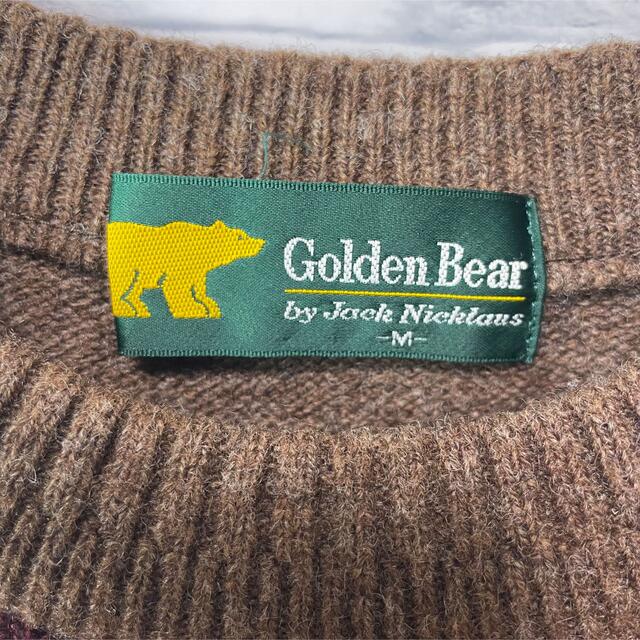 Golden Bear(ゴールデンベア)のゴールデンベアー　golden bear ニット　アーガイル　M   古着　茶色 メンズのトップス(ニット/セーター)の商品写真