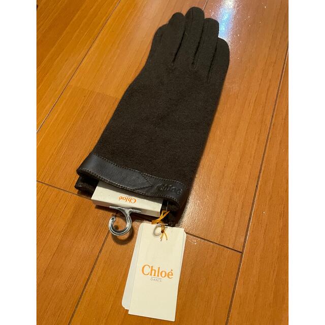 Chloe(クロエ)のChloe カシミア　羊革　茶色 レディースのファッション小物(手袋)の商品写真