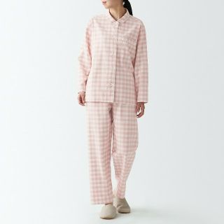 ムジルシリョウヒン(MUJI (無印良品))の【新品】無印良品脇に縫い目のないフランネルパジャマ／Ｌ～XL／ピンクチェック(パジャマ)