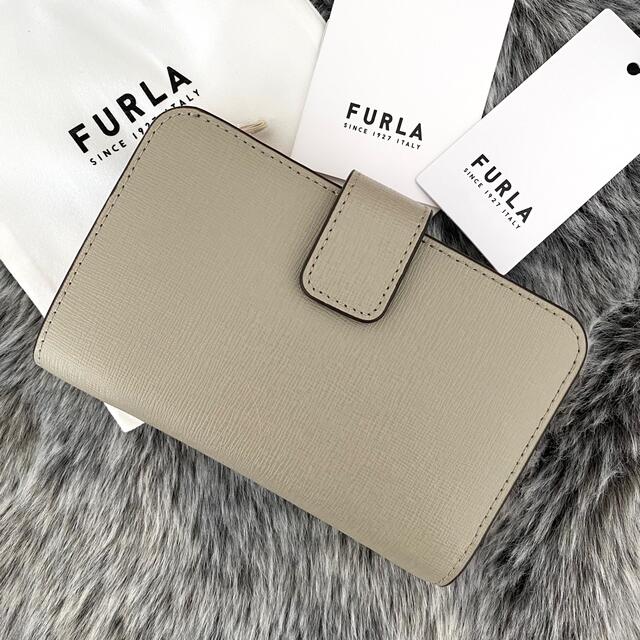 新品☆ FURLA(フルラ)グレー グレージュ ありがた レザー 折り財布 新品☆ FURLA(フルラ)グレー グレージュ ありがた レザー 折り財布