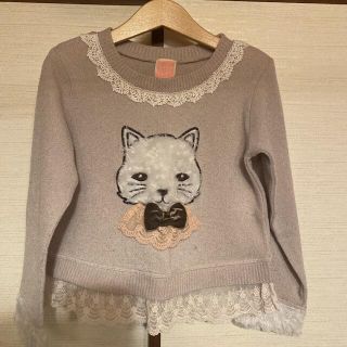 アクシーズファム(axes femme)のアクシーズファムキッズ　ねこ　レース　Tシャツ(Tシャツ/カットソー)