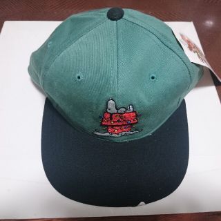 スヌーピー(SNOOPY)の未使用品 スヌーピー CAP 緑色 バングラデシュ製 綿100％(キャップ)