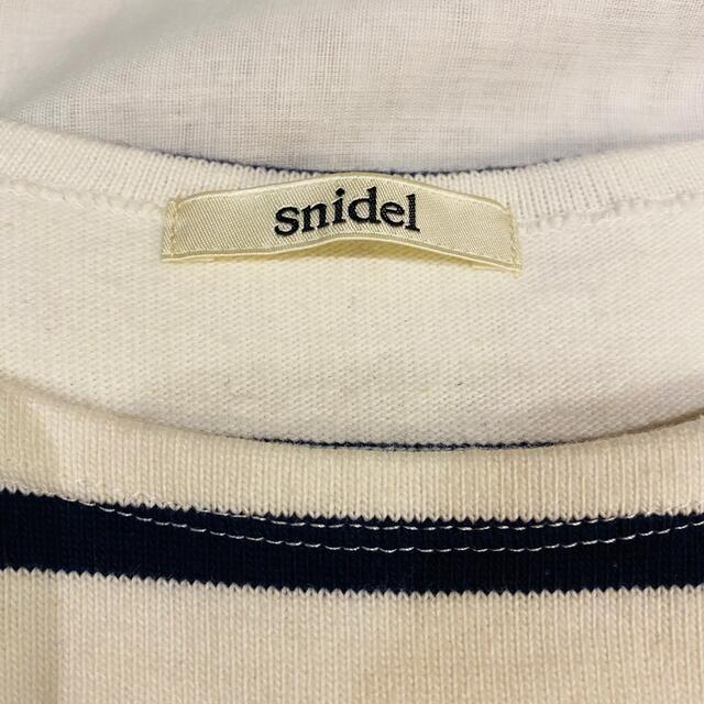 SNIDEL(スナイデル)のsnidel ホワイト　ボーダー　ワンピース　レディース レディースのワンピース(ひざ丈ワンピース)の商品写真