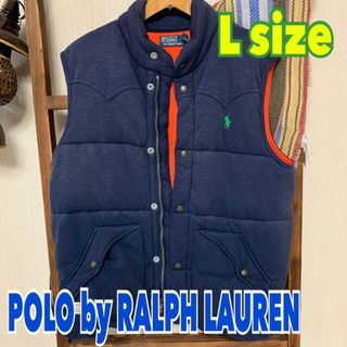 ポロラルフローレン(POLO RALPH LAUREN)のラルフローレン　ダウンベスト　メンズ　L   ポロ　ネイビー(ダウンベスト)