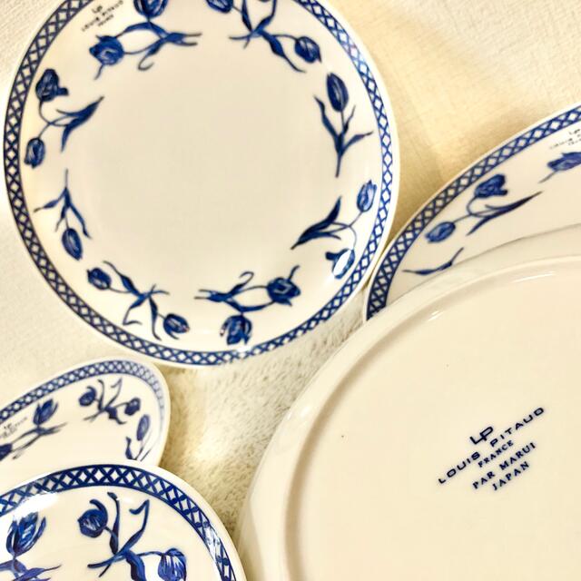 LOUIS PITAUD新品ルイピトーディナープレートパスタ5枚チューリップ花柄 2