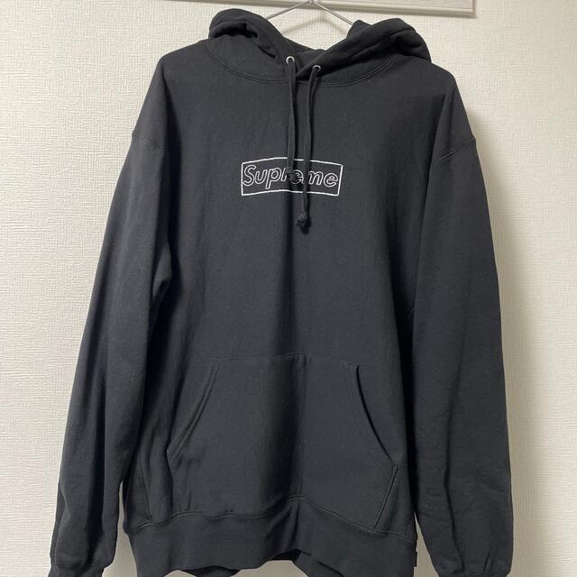 Supreme Kaws Chalk Logo Hoodie Black 黒 L