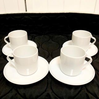 ローゼンタール(Rosenthal)のArzberg 新品アルツベルグネスカフェカップ＆ソーサー4客セットホワイト白色(グラス/カップ)