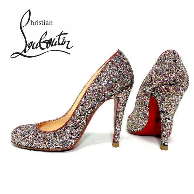 Christian Louboutinルブタン 37 1/2 グリッターパンプス レディース