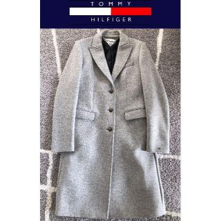 トミーヒルフィガー(TOMMY HILFIGER)の新品　レディース　チェスターコート　ロングコート　グレー　 M~L(チェスターコート)