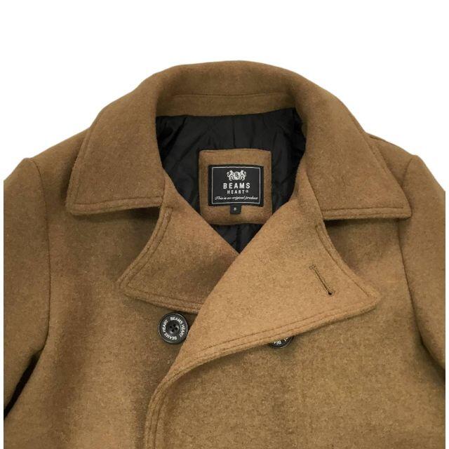 BEAMS HEARTビームスハートピーコートキャメルブラウンサイズS