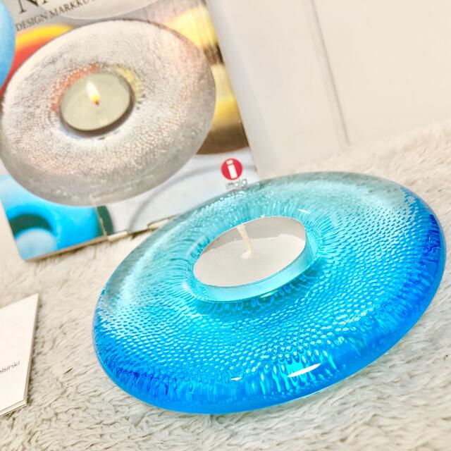 iittala(イッタラ)のiittala NAPPI 新品廃盤イッタラナッピキャンドルホルダーライトブルー コスメ/美容のリラクゼーション(キャンドル)の商品写真