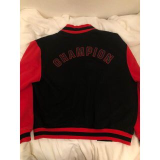*値下げ ¥7444→¥5777 チャンピオン フード付き スタジャン 黒 L