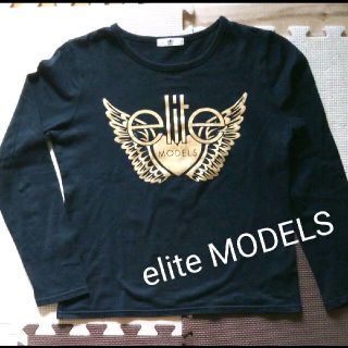 elitemodels 黒ロングTシャツ(Tシャツ/カットソー(七分/長袖))