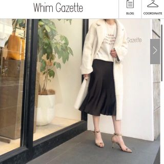 ドゥーズィエムクラス(DEUXIEME CLASSE)の新品タグ付きwhim gazette ウィム　ガゼット シルクスカート(ひざ丈スカート)