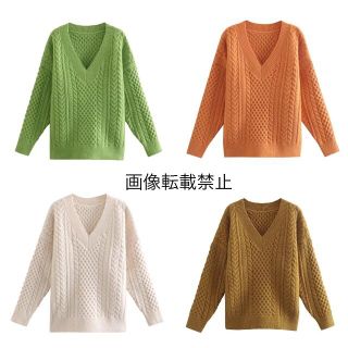 ザラ(ZARA)の❄️1月新作☃️7195◆4color Vネック ニット セーター(ニット/セーター)