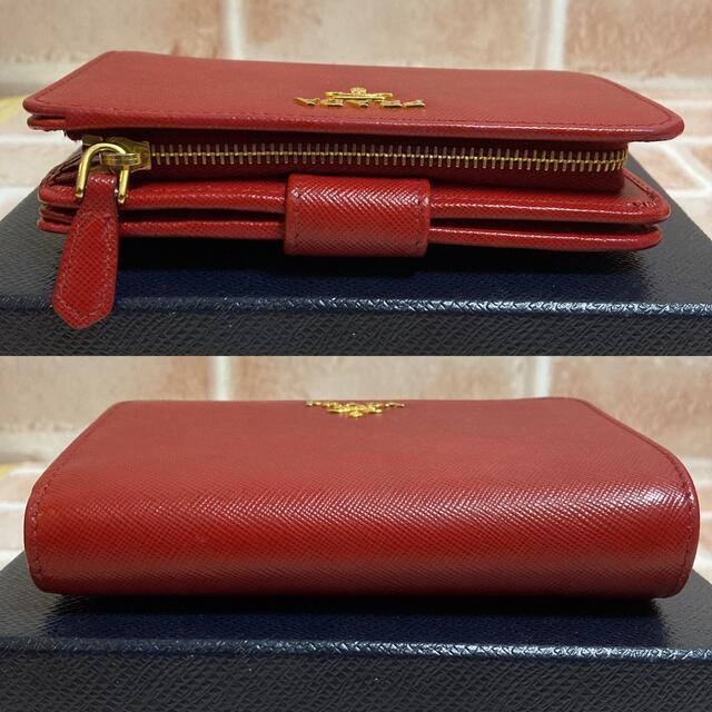PRADA(プラダ)の極美品✨ プラダ PRADA サフィアーノ 二つ折り財布 レッド レディースのファッション小物(財布)の商品写真