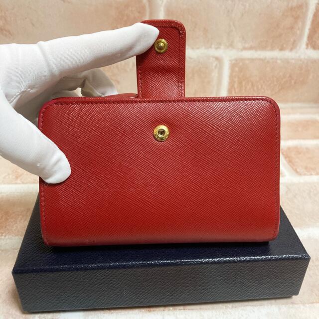 PRADA(プラダ)の極美品✨ プラダ PRADA サフィアーノ 二つ折り財布 レッド レディースのファッション小物(財布)の商品写真