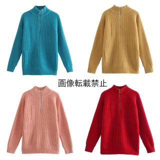 ザラ(ZARA)の❄️1月新作☃️7207◆4color ファスナー ハイネック ニット セーター(ニット/セーター)