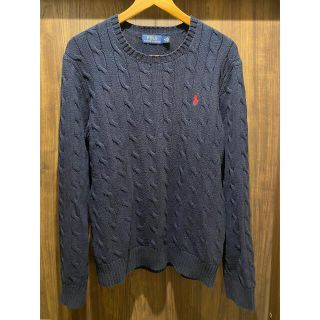 ポロラルフローレン(POLO RALPH LAUREN)の国内正規品 ポロラルフローレン ケーブルニット セーター M 紺(ニット/セーター)