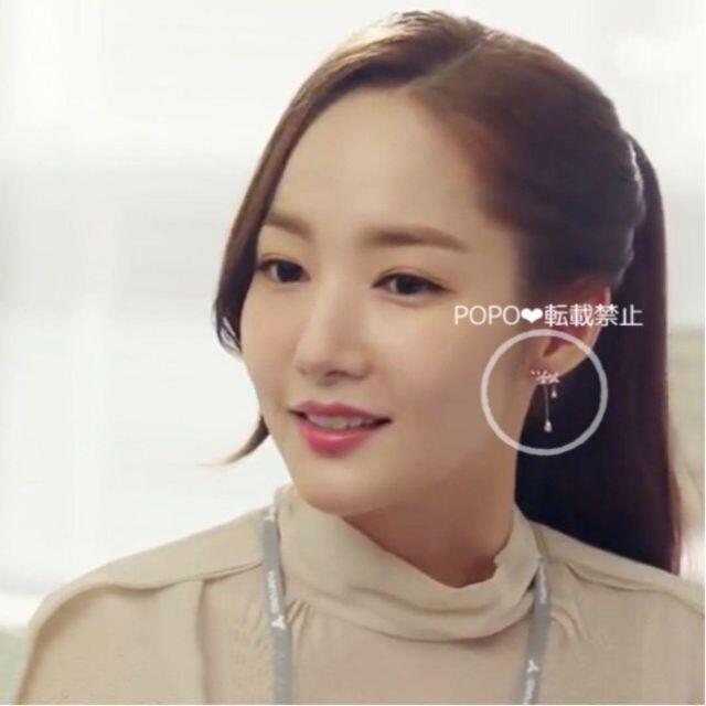 パクミニョン キム秘書はいったいなぜ ピンクゴールド フラワー イヤリング 韓国