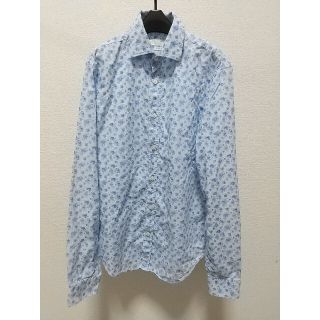 ザラ(ZARA)のZARA MAN 花柄 長袖シャツ Ｓサイズ 薄青 水色 ザラ マン さわやか(シャツ)